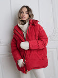 Damen Wattierte Jacke mit Kapuze und seitlichen Taschen R&B