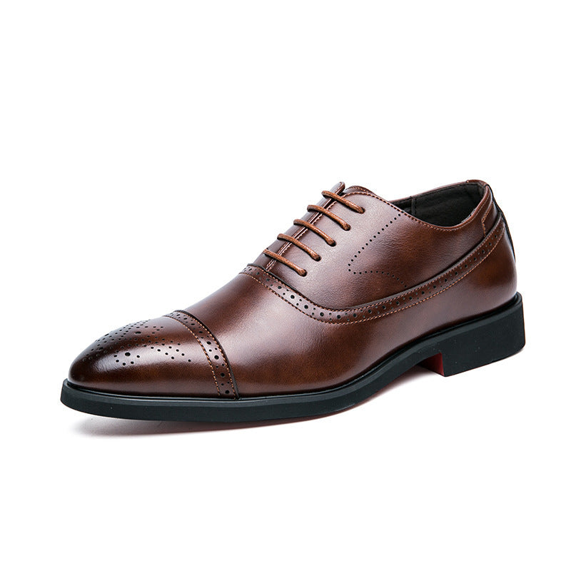 Herren Elegante Schnürschuhe aus hochwertigem Leder mit stilvoller Perforation R&B