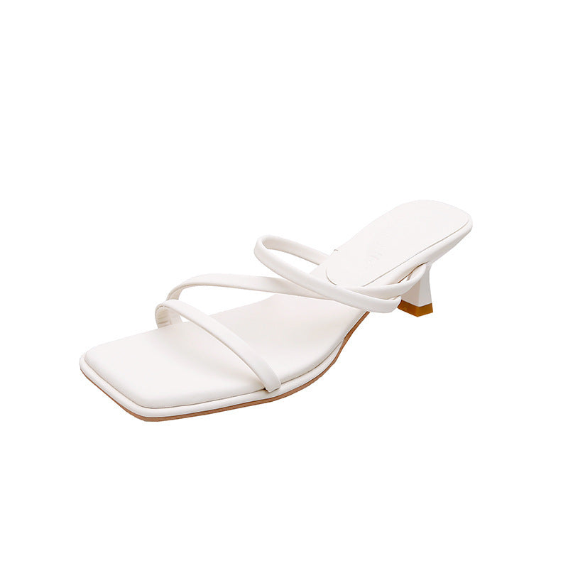 Damen elegante Slingback-Pantoletten mit modischem Riemen R&B