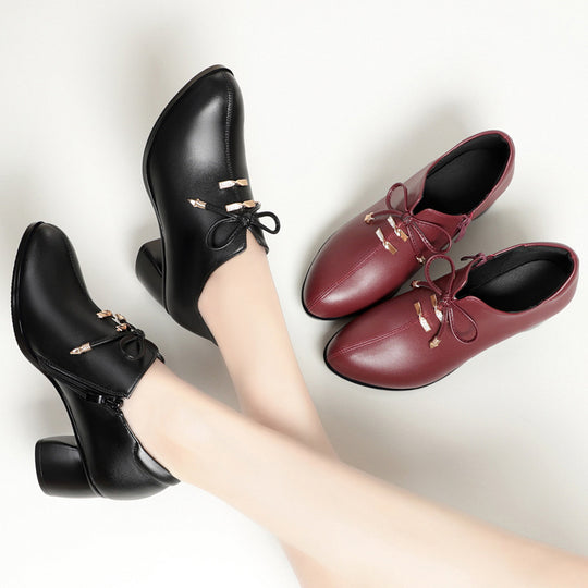 Damen Elegante Schnürstiefeletten mit dekorativen Schmuckdetails und komfortablem Blockabsatz R&B