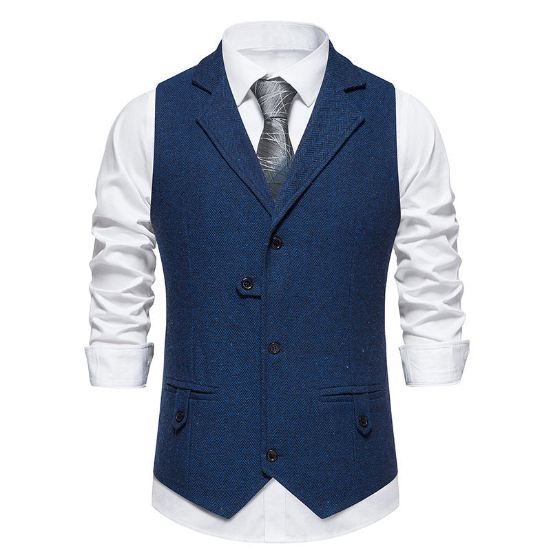 Herren elegante Weste mit modernem Hahnentritt-Muster