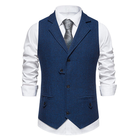 Herren elegante Weste mit modernem Hahnentritt-Muster R&B