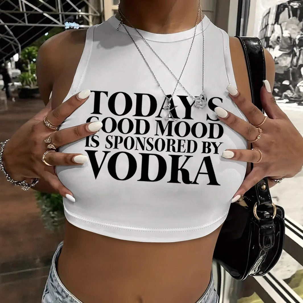 Damen Crop-Top mit inspirierendem Schriftzug und figurbetontem Design R&B