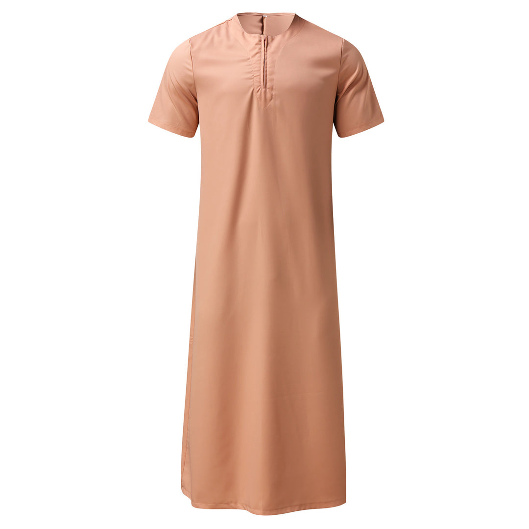 Damen sportliches Maxikleid mit kurzem Arm und praktischem Reißverschluss R&B