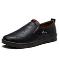 Herren Slip-On Freizeitschuhe aus Leder mit rutschfester Sohle
