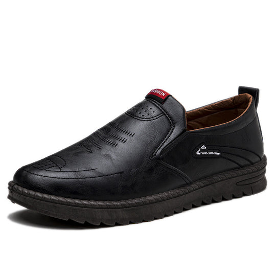 Herren Slip-On Freizeitschuhe aus Leder mit rutschfester Sohle R&B