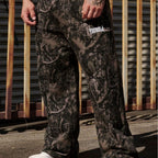 Herren nan weite Camouflage-Jogginghose mit elastischem Komfortbund und Oberschenkel-Logo R&B