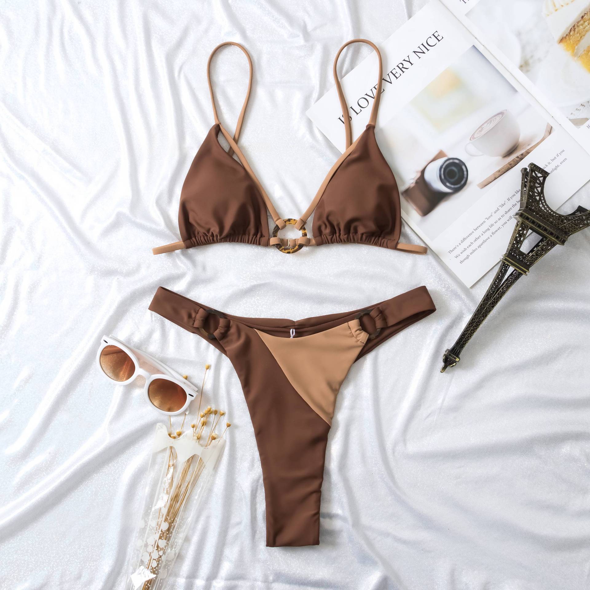 Damen Hochgeschnittene Bikini-Anlage R&B