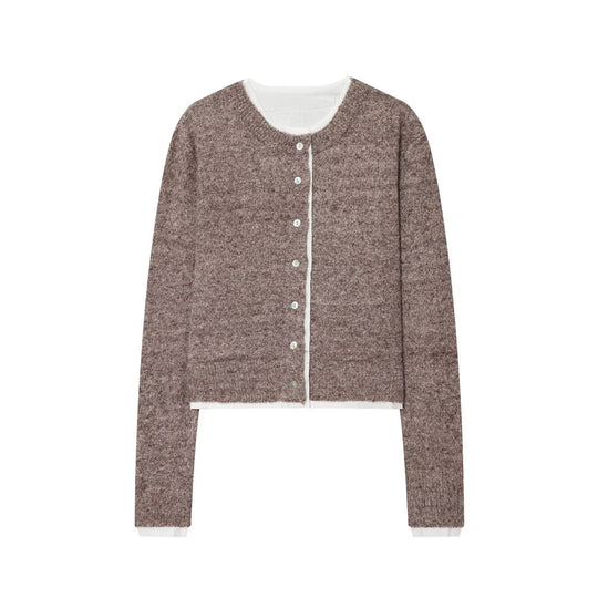 Damen Kurze Strickjacke mit Knopfdetails R&B