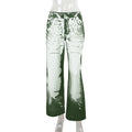 Damen modische Weitbeine-Hose mit kreativem Skelett-Design R&B