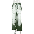 Damen modische Weitbeine-Hose mit kreativem Skelett-Design R&B