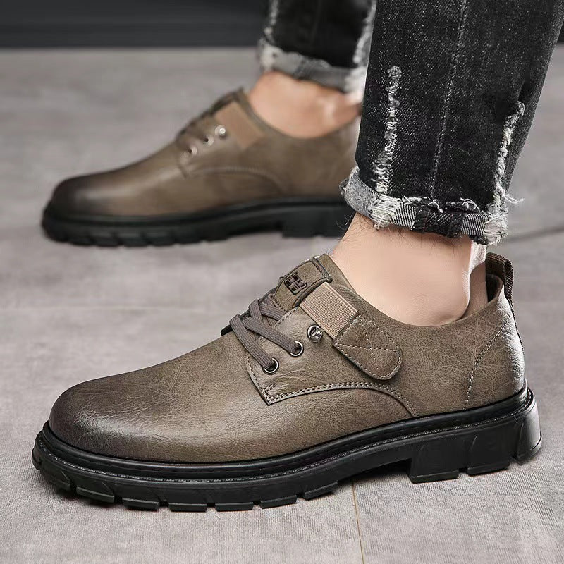 Herren bequeme Leder Schnürschuhe