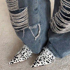 Damen elegante Schnürschuhe mit spitzem Schuhdesign und feinem Leder R&B