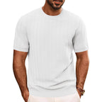 Herren strukturiertes Rundhals T-Shirt