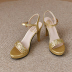 Damen elegante High Heels mit glitzerndem Riemendesign R&B