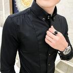 Herren Elegantes Langarmhemd mit feinen Knopfdetails R&B