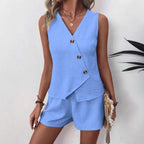 Damen eleganter Jumpsuit mit raffiniertem Wickeldesign R&B