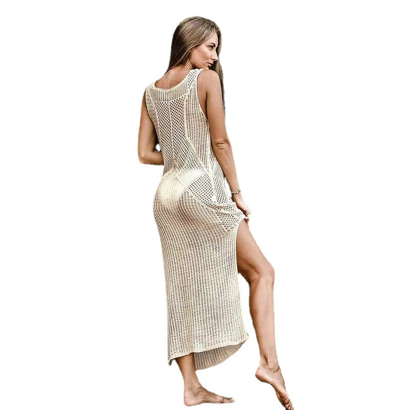 Damen gehäkeltes Maxikleid mit raffiniertem Schnitt R&B
