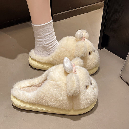 Damen Hausschuhe mit süßem Tiermotiv und bequemem Flauschematerial R&B