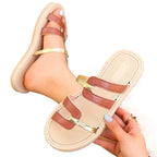 Damen Elegante und luftige Riemensandalen mit dekorativen Metallelementen R&B