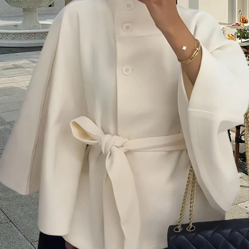 Damen elegante Überwurfjacke mit modernem Knopfdetail R&B