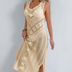 Damen Häkel-Kleid mit floralem Design R&B