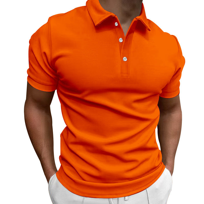Herren nan schlank geschnittenes Stretch-Poloshirt mit Kentkragen und elastischem Saum R&B