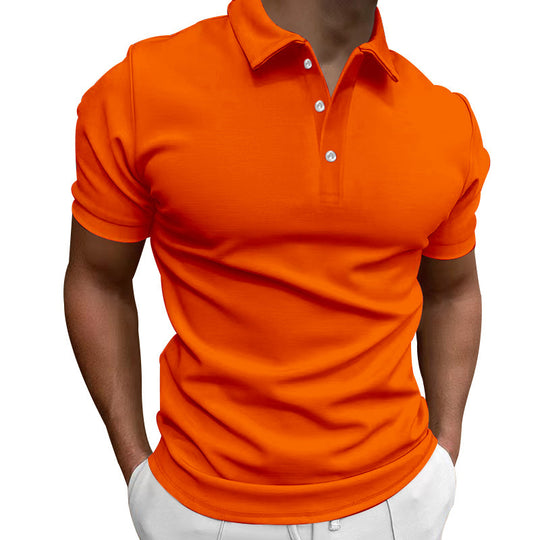 Herren nan schlank geschnittenes Stretch-Poloshirt mit Kentkragen und elastischem Saum R&B
