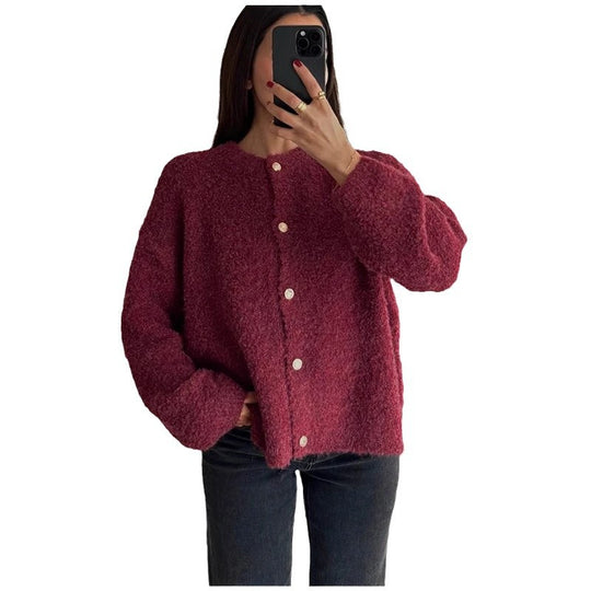 Damen Fluffiger Boucle-Pullover R&B
