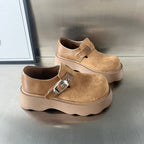 Damen Komfortable Plateau-Clogs mit modischem Schnallenverschluss und rutschfester Sohle R&B