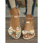 Damen Riemchen-Sandalen mit farbenfrohem Schleifen-Design R&B