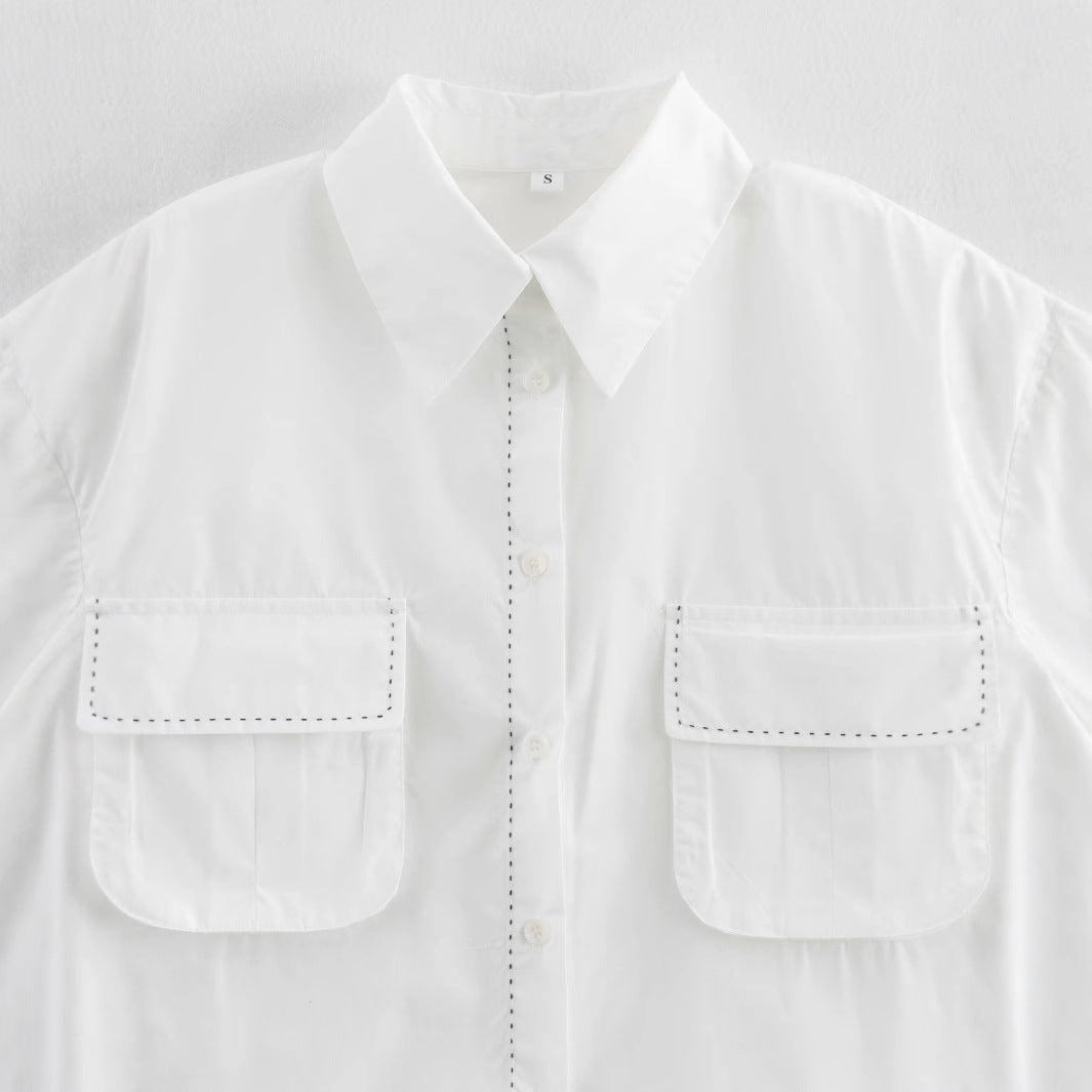 Damen Blusenshirt mit lässigem Schnitt und praktischen Brusttaschen R&B