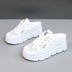 Damen Sportliche Plateausneakers mit atmungsaktivem Obermaterial und lässigem Schnitt R&B