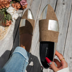 Damen modische Slipper mit glänzendem Obermaterial und weichem Fußbett R&B