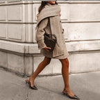 Damen modische Wolljacke mit Chevron-Muster und kuscheligem Schnitt R&B