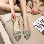 Damen Slingback-Pumps mit funkelndem Strass-Akzent R&B