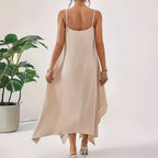 Damen Fließendes Maxikleid mit asymmetrischem Schnitt R&B