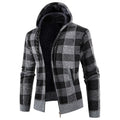 Herren Fleece-Kapuzenjacke mit Karomuster und weichem Innenfutter R&B