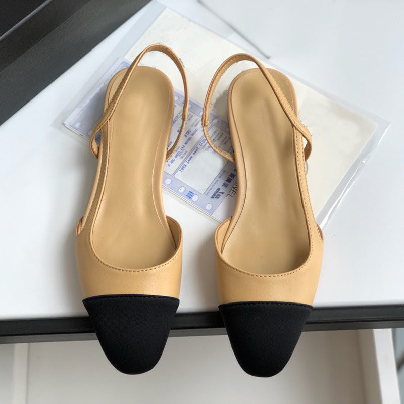 Damen Slingback Ballerinas mit elegantem Kontrastdesign
