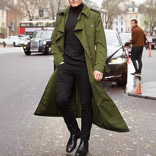 Herren klassischer Trenchcoat R&B