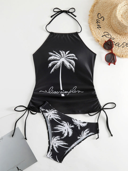 Damen trendiger Bikiniset mit Palmen-Motiv R&B