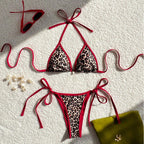 Damen Triangel-Bikini mit trendigem Animal-Print und verstellbaren Trägern R&B