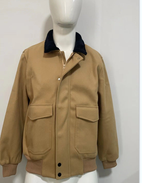 Herren stilvolle Übergangsjacke mit weichem Kragen und praktischen Eingrifftaschen R&B