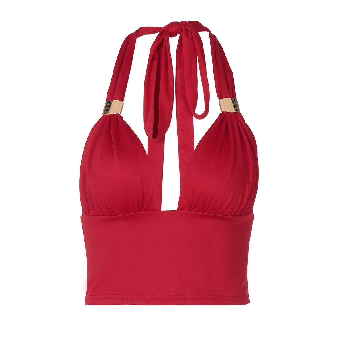 Damen Crop-Top mit tiefem V-Ausschnitt und eleganten Trägerdetails R&B