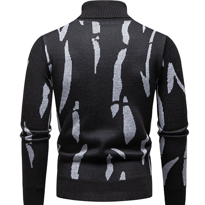 Herren modischer Rollkragenpullover mit auffälligem Muster R&B
