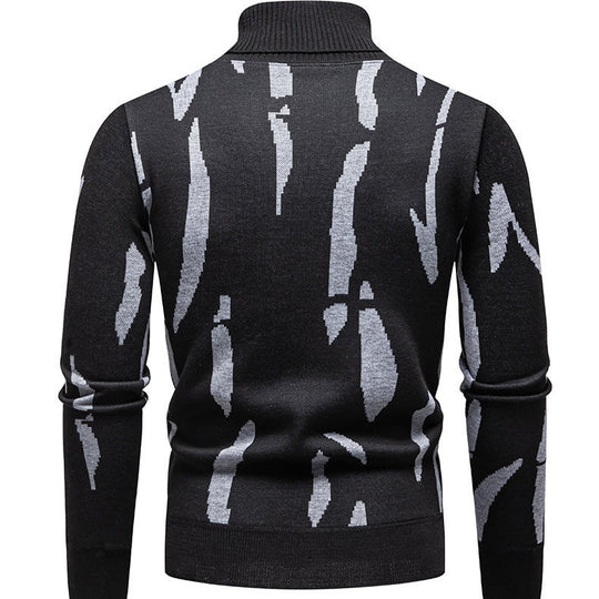 Herren modischer Rollkragenpullover mit auffälligem Muster R&B