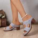 Damen Design-Sandalen mit verstellbarem Riemen und geschmackvoller Perforierung R&B