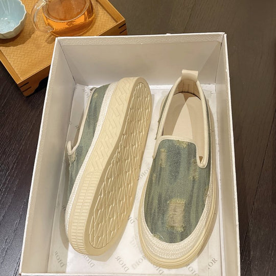 Damen Slip-On Sneaker mit lässigem Denim-Design und elastischem Einstieg R&B