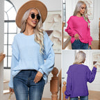 Damen Grobstrickpullover mit schulterfreier Passform und lässigem Schnitt R&B