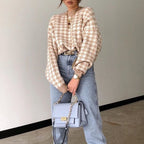 Damen lässiger Pullover mit Karomuster R&B